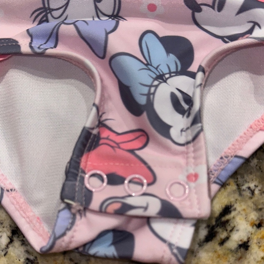 Disney Pink and Gray Minnie Mouse Baby Swimsuit - Picture 2 of 6